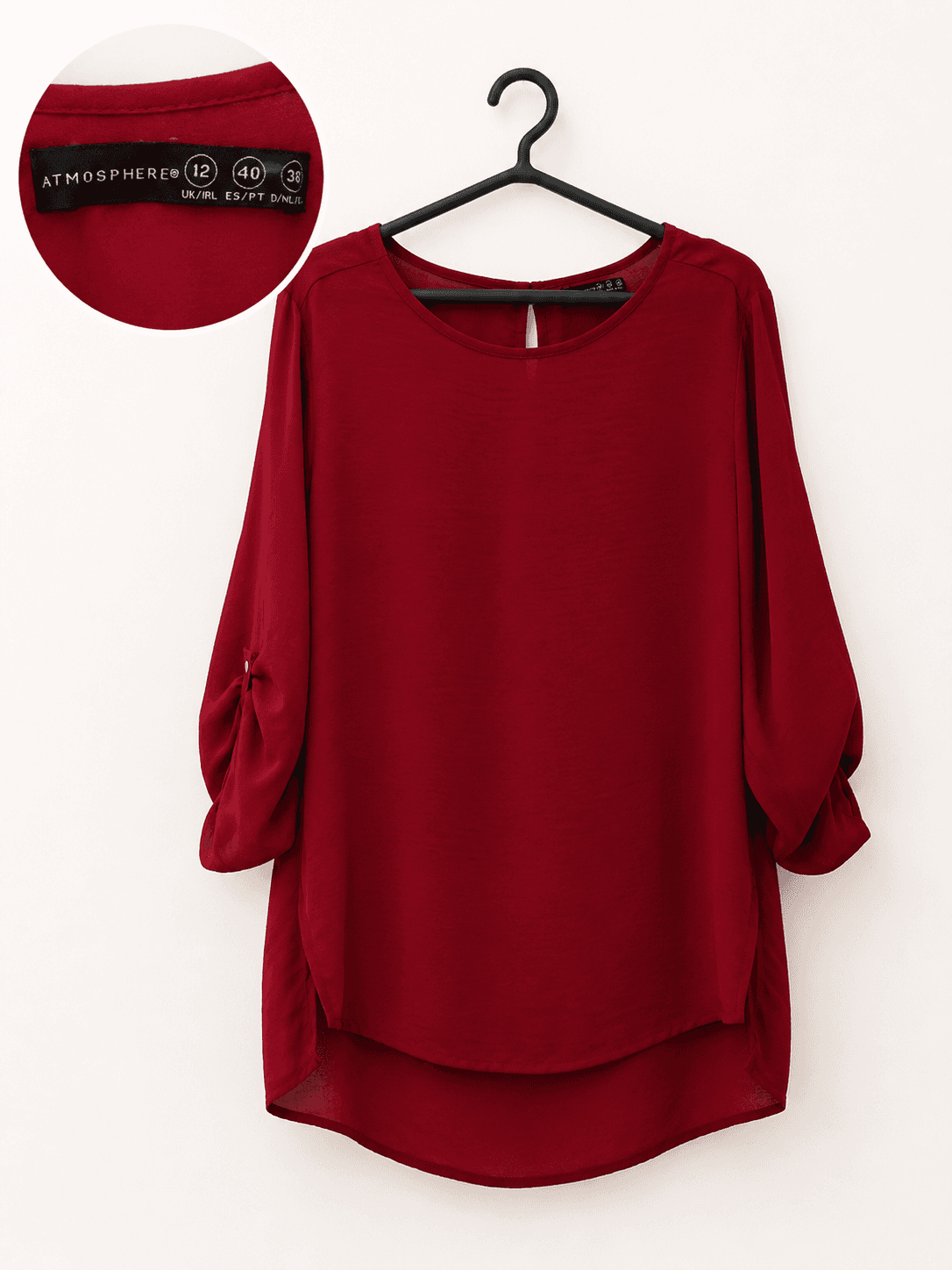 Blouse Bordeaux Manches Bouffantes